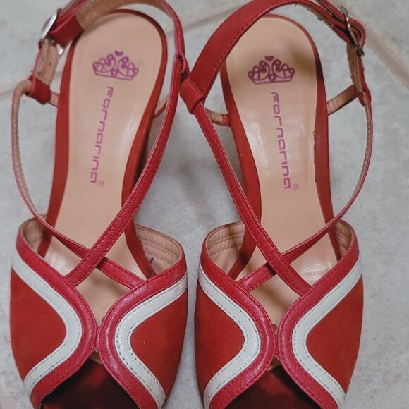 Fornarina Red and White Sandals - Picture 2 of 8